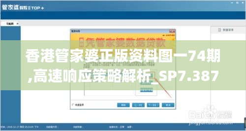 香港管家婆正版资料图一74期,高速响应策略解析_SP7.387