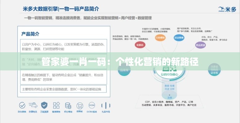 管家婆一肖一码：个性化营销的新路径