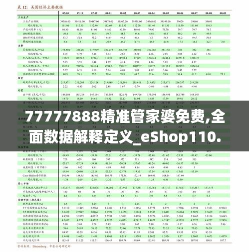 77777888精准管家婆免费,全面数据解释定义_eShop110.487