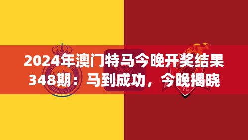 2024年澳门特马今晚开奖结果348期：马到成功，今晚揭晓胜利者