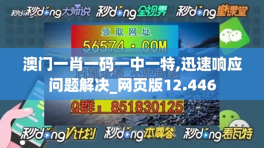 澳门一肖一码一中一特,迅速响应问题解决_网页版12.446